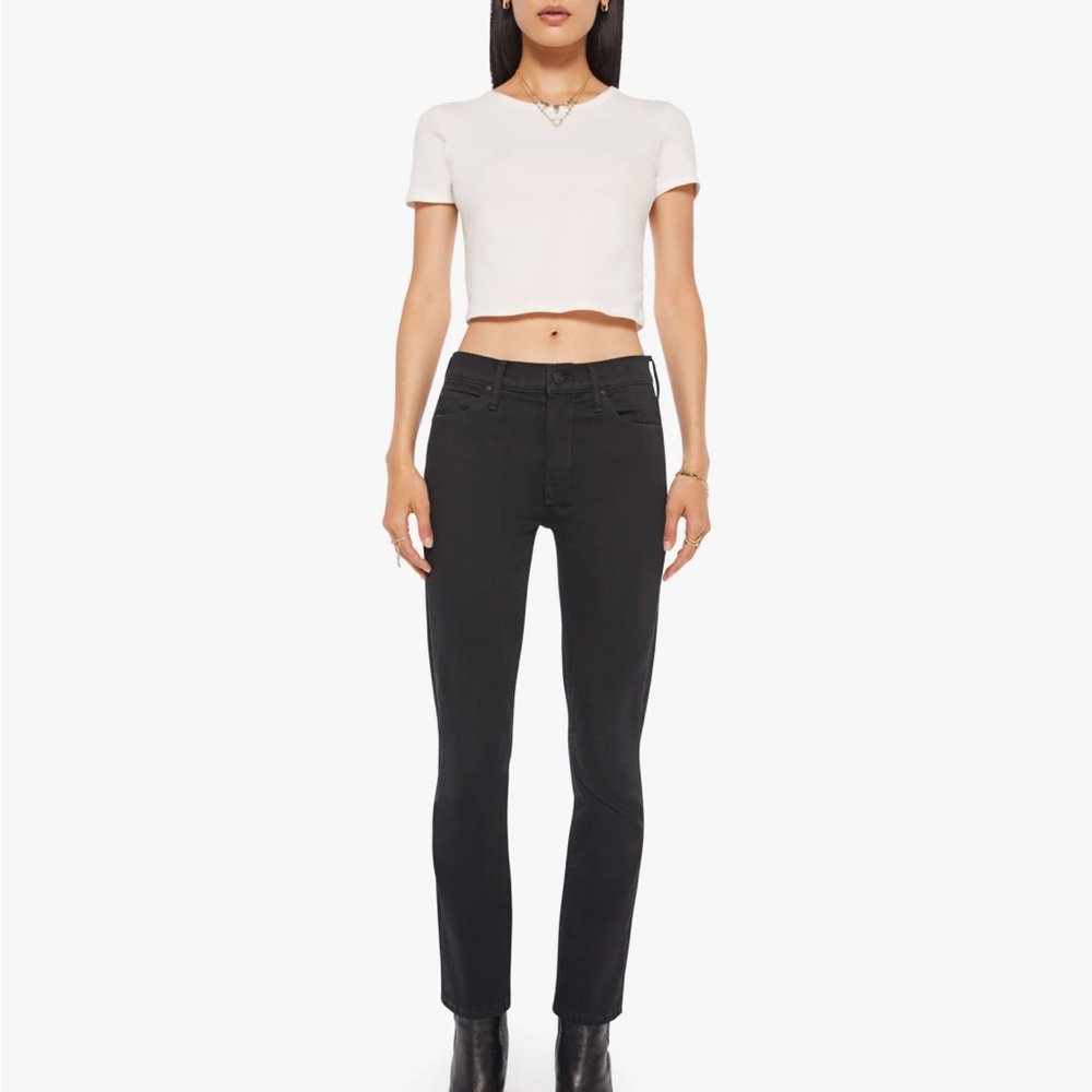 🆕 MOTHER The Mid Rise Dazzler Ankle Black Jeans NWT